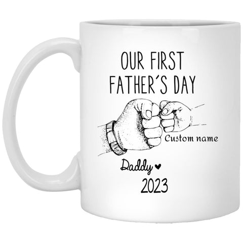Personalized First Fathers Day Mug Happy 1st Father's Day Add, Happy Father's Day, Father's Day Mug