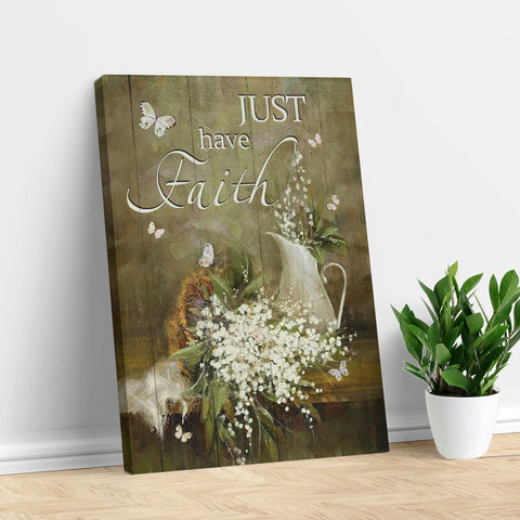 Baby flower painting , Just have faith - Jesus Portrait Canvas Print, Wall Art