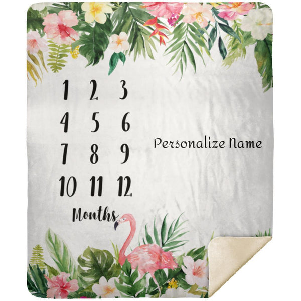 Personalized Baby Blanket, Custom Blanket With Name, Milestone Monthly Blankets, Gift For Birthday