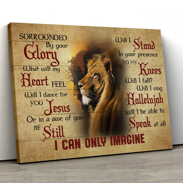I can only imagine, Jesus lion painting, Lion of Judah, Jesus landscape canvas print, Wall Art