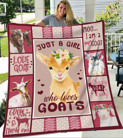 Just A Girl Who Loves Goats, Blanket For Girl, Blanket For Daughter, Gift For Granddaughter, Beautiful Blanket Gift