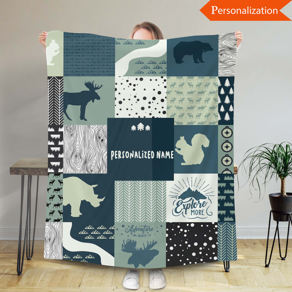Personalized Baby Blanket, Customized Baby Blanket, Adventure Blanket With Name, Gift For Newborn, Gift For Son, Gift For Daughter