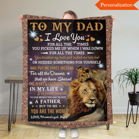 Personalized Blanket For Dad, Custom Blanket With Name, Gift From Daughter, Gift For Father