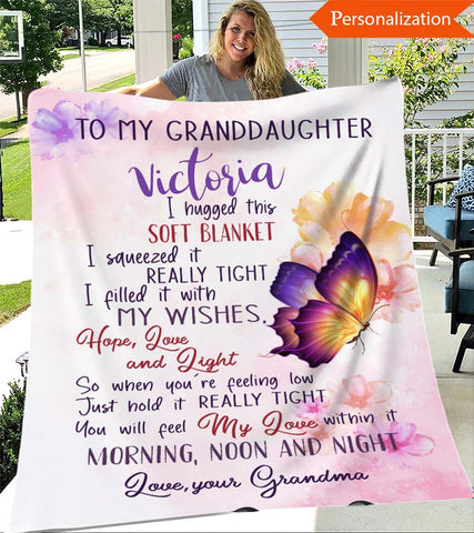Personalized Blanket For Daughter, Blanket Gift From Grandma, Custom Blanket With Name