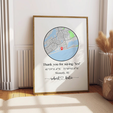 Personalized Where It All Began Map Poster, Where We Met Map, Couple Map, Gift For Her, Gift For Him, Custom Map Poster