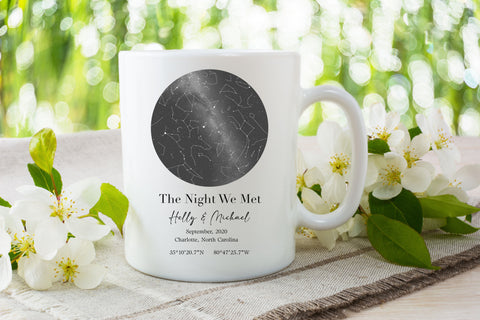 Custom Star Map Mug, Anniversary Gift For Him, Star Map Gift, Personalized Star Map, Where It All Began, Gift For Her