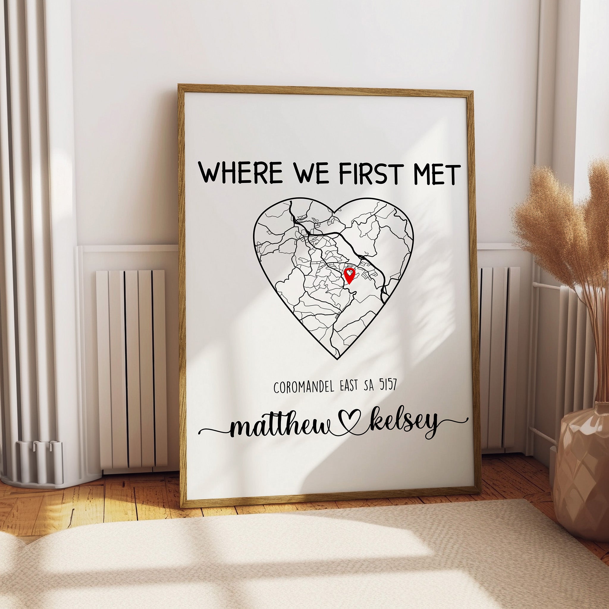 Where We Met Map Poster, Where it all began, Couple Map, Gift For Her, Gift For Him, Personalized Map, Custom Map Poster