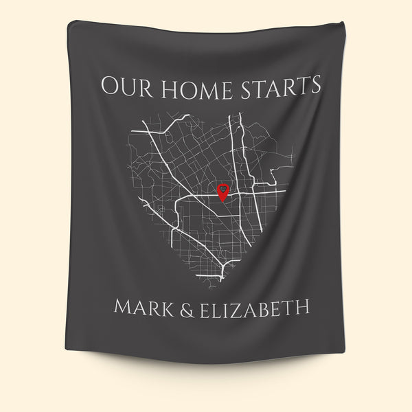 Where It All Began, Personalized Valentines Day Gift For Boyfriend, Custom Map Blanket, Anniversary Gift, Cozy Blanket, Sherpa Blanket