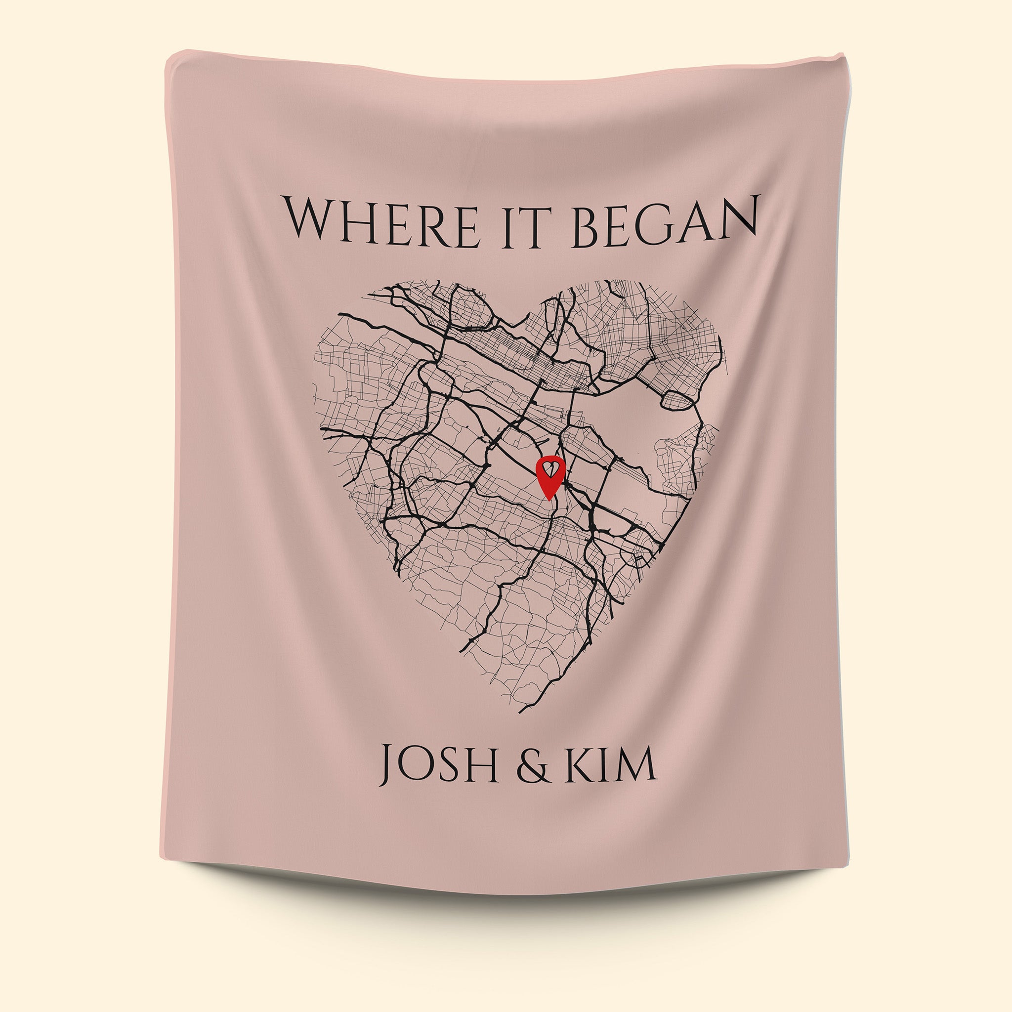 Where It All Began, Personalized Valentines Day Gift For Boyfriend, Custom Map Blanket, Anniversary Gift, Cozy Blanket, Sherpa Blanket