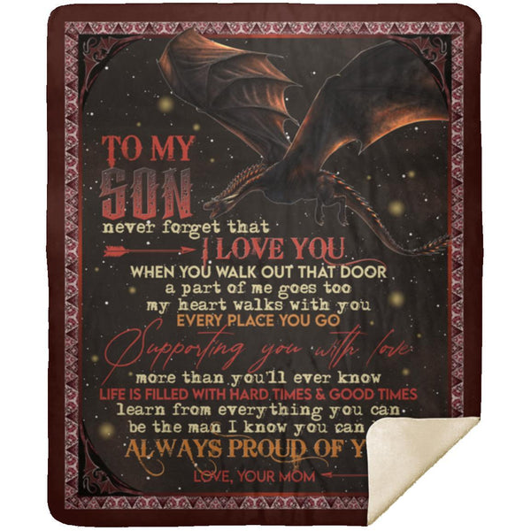 To My Son Never Forget That I Love You Blankets, Gift For Son, Blanket For Son, Gift From Mom