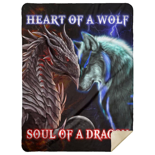 Heart Of A Wolf, Soul Of A Dragon Blanket, Gift For Son, Gift For Daughter, Beautiful Blanket Gift