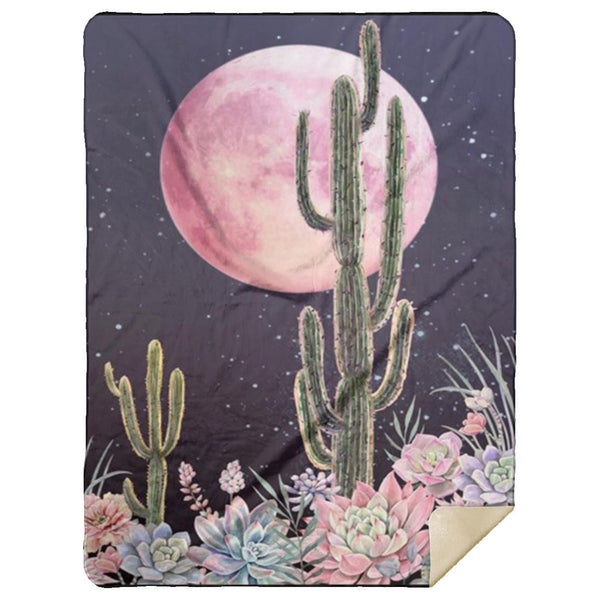 Cactus Blanket, Moon Blanket, Gift For Mom, Gift For Daughter, Gift For Her, Beautiful Blanket Gift