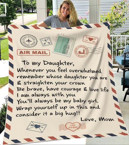 Blanket For Daughter, Blanket For Girls, Gift From Mom, Blanket Letter For Daughter From Mom