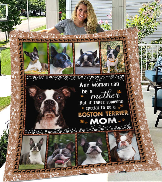 Blanket For Dog Lovers, Boston Terrier Dog Mom, Gift For Mom, Gift For Dauther, Birthday Gift