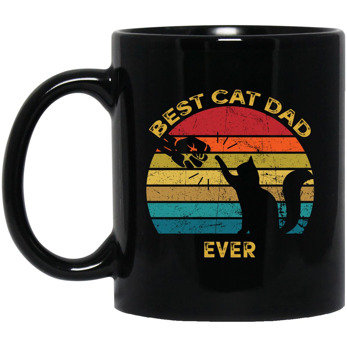 Vintage Best Cat Dad Ever Classic mug, Father's Day 11oz 15oz black mug