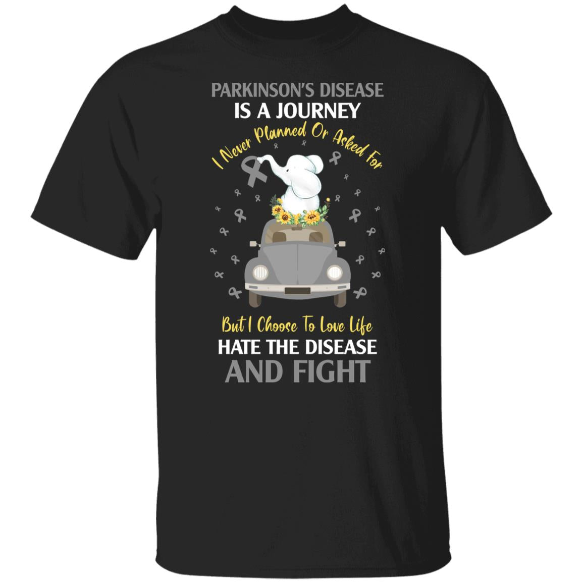 Parkinson's Disease Is A Journey Ovarian Cancer Awareness Shirts