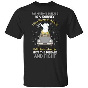 Parkinson's Disease Is A Journey Ovarian Cancer Awareness Shirts