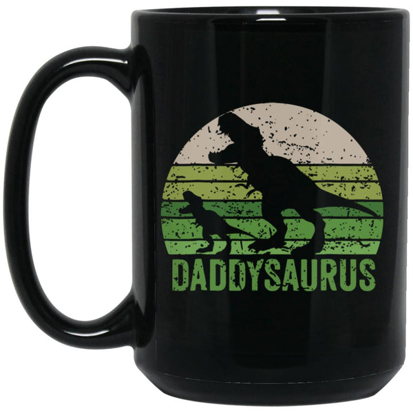 Daddysaurus, Father's Day gift, Gift for Daddy, 11oz 15oz Black Mug