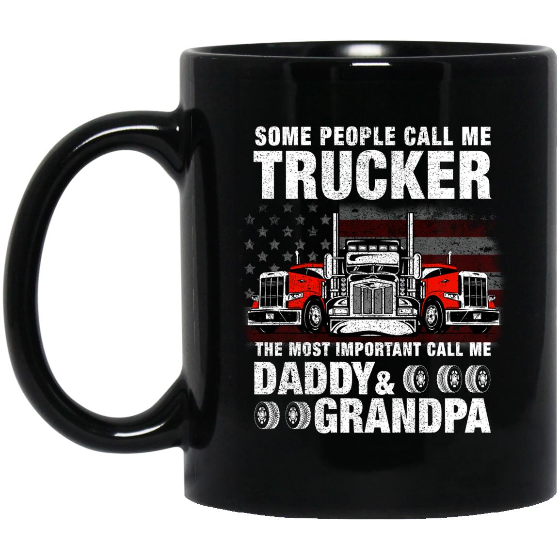 Mens Trucker Daddy &amp; Grandpa - Truck Driver 11oz 15oz Mug