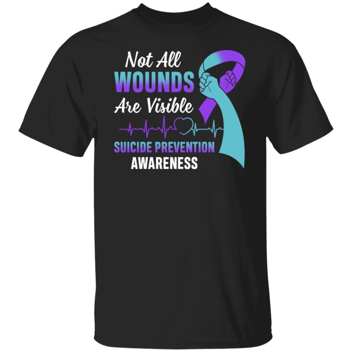 Suicide Prevention Teal Purple Not All Wounds Are Visible