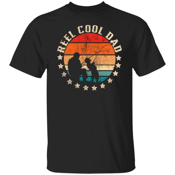 Mens Mens Retro Reel Cool Dad Fishing Daddy Vintage Fathers Day Shirt