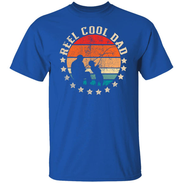 Mens Mens Retro Reel Cool Dad Fishing Daddy Vintage Fathers Day Shirt