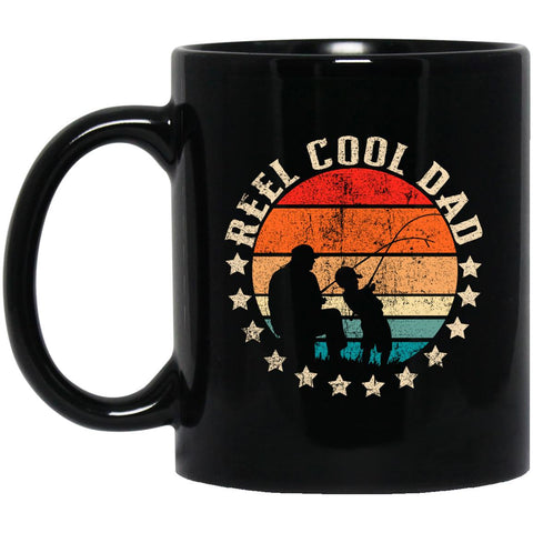 Retro Reel Cool Dad Fishing Daddy Vintage Fathers Day Mug