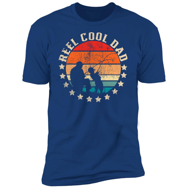 Mens Mens Retro Reel Cool Dad Fishing Daddy Vintage Fathers Day Shirt