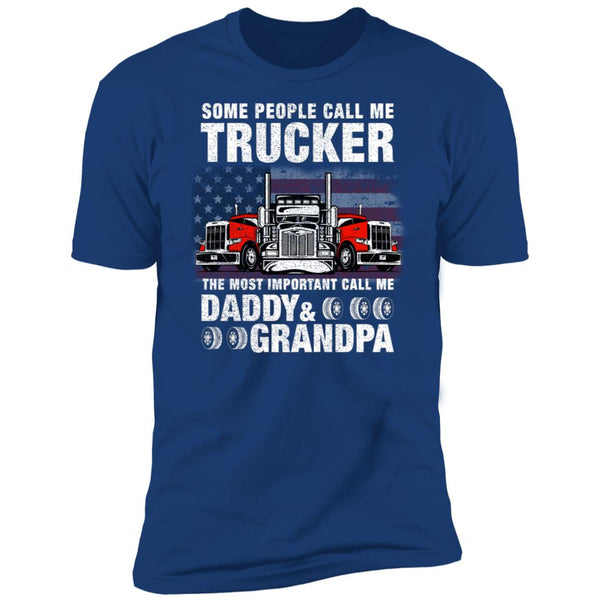 Mens Trucker Daddy &amp; Grandpa - Truck Driver T-Shirt