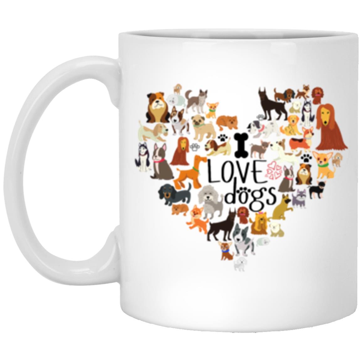 I Love Dogs - Coffee Mug For Dog Lovers - CustomUni Mug