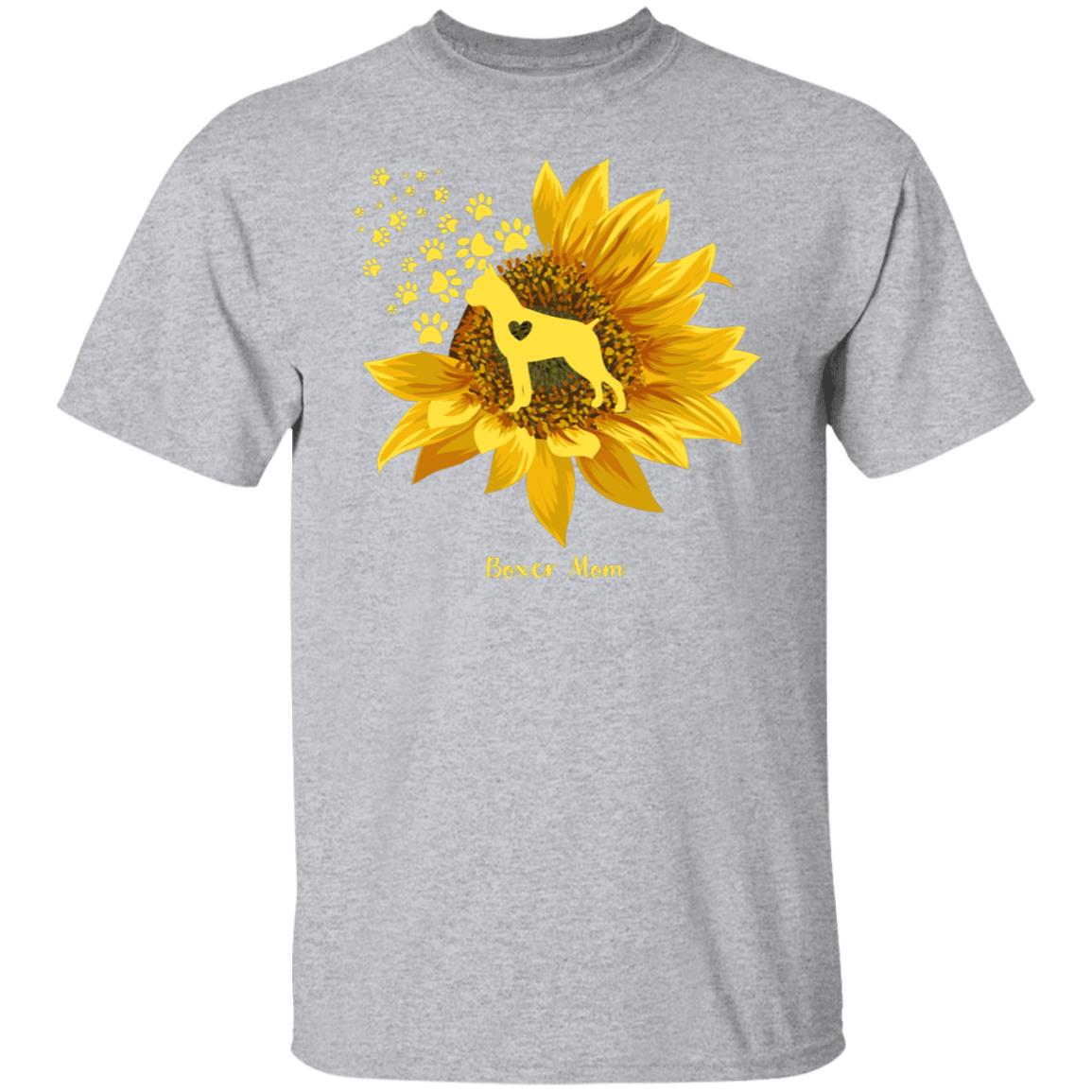 Boxer SunFlower GIft For Dog Mom Shirts