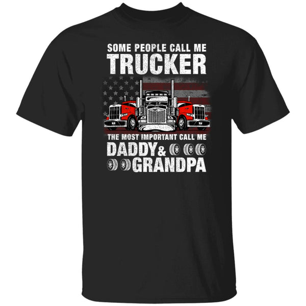 Mens Trucker Daddy &amp; Grandpa - Truck Driver T-Shirt