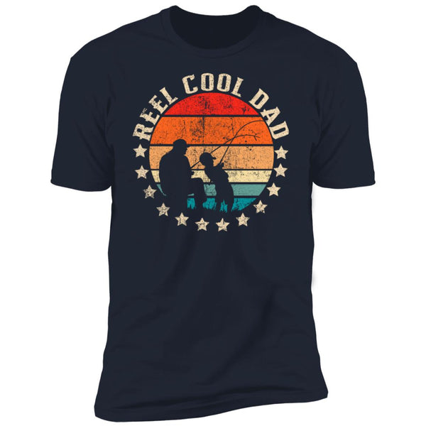 Mens Mens Retro Reel Cool Dad Fishing Daddy Vintage Fathers Day Shirt