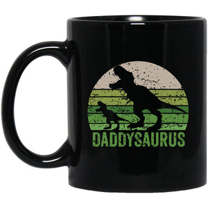 Daddysaurus, Father's Day gift, Gift for Daddy, 11oz 15oz Black Mug