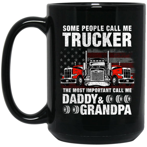 Mens Trucker Daddy &amp; Grandpa - Truck Driver 11oz 15oz Mug