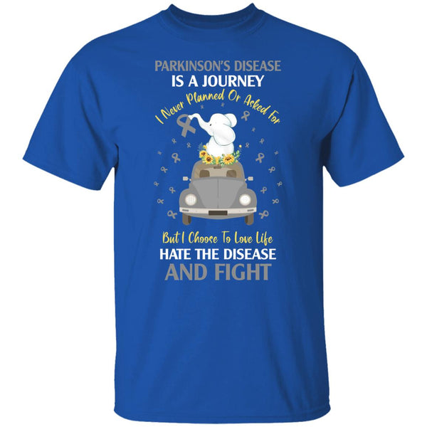 Parkinson's Disease Is A Journey Ovarian Cancer Awareness Shirts