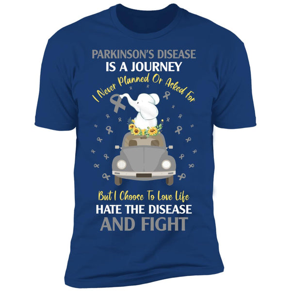 Parkinson's Disease Is A Journey Ovarian Cancer Awareness Shirts