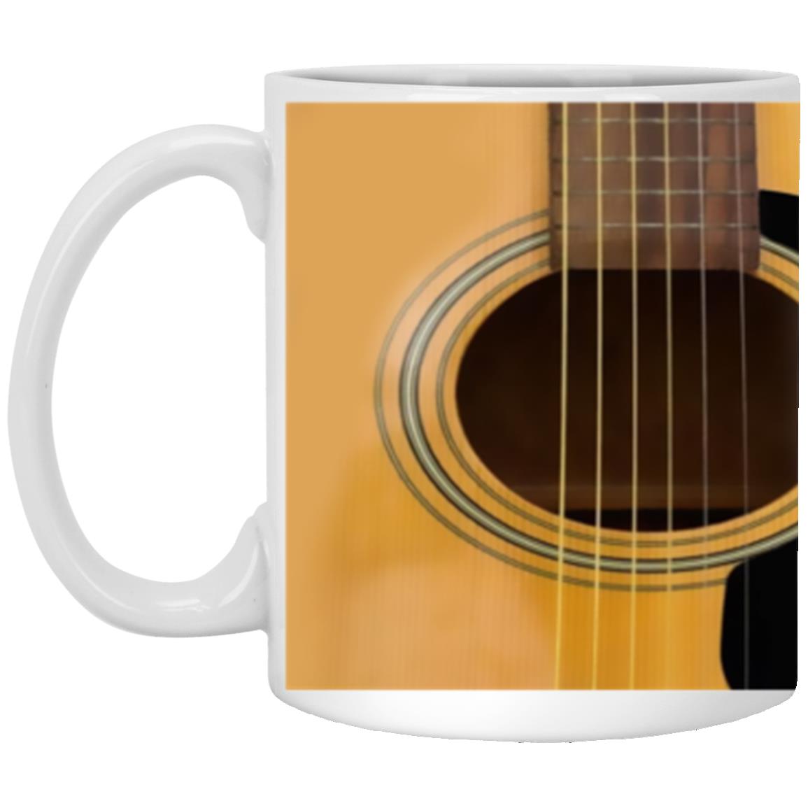 Guitar mug, gift for father, gift for mother, gift for guitar lover, 11oz 15oz white mug