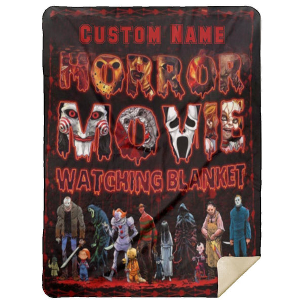 Personalized Name Horror Movie Watching Blanket, Halloween Blanket, Christmas Gift Special Gift for Movie Fans