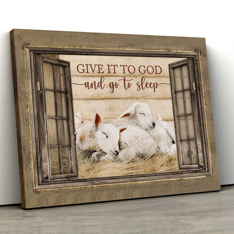 Give it to God and go to sleep, Jesus landscape canvas print, Wall Art