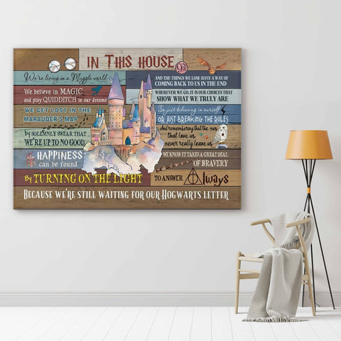 In This House - Funny Gift - Landscape Canvas Print - Wall Art