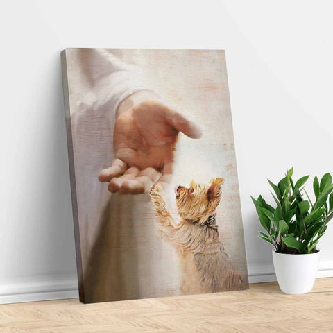 Jesus Canvas With Dog - Canvas For Dog Lover - Portrait Canvas - Wall Art