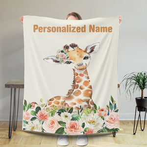 Personalized Deer Blankets, Custom Baby Blanket With Name