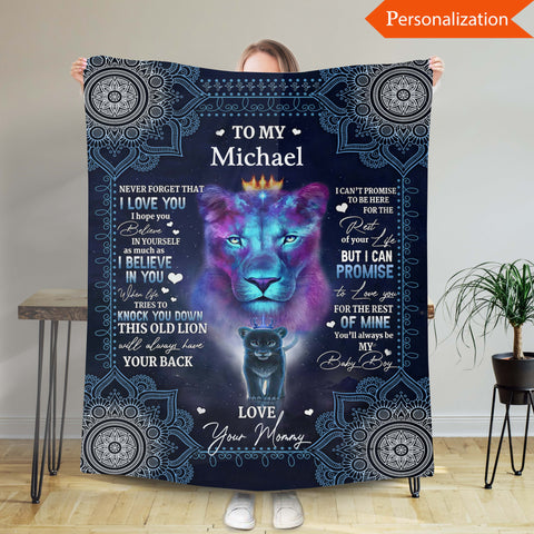 Personalized Blanket For Son, Custom Blanket With Names, Blanket Gift From Dad And Mom