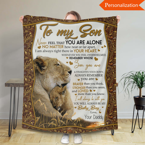 Personalized Blanket For Son, Gift From Mom, Gift From Dad, Customized Blanket With Name