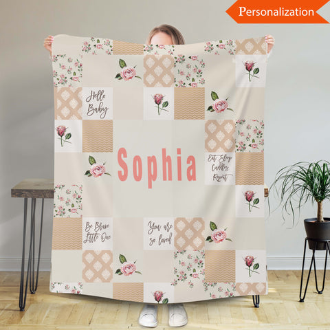 Personalized Blanket With Name, Custom Blanket Gift For Girls, Gift For Daughter, Baby Blanket Gift