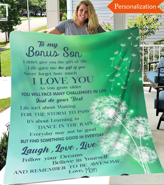 Personalized Blanket With Name, Custom Blanket For Daughter, Blanket For Son, Gift For Bonus Daughter And Son