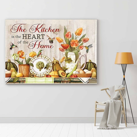 The Kitchen Is The Heart Of The Room - Canvas For Love Kitchen - Landscape Canvas - Wall Art