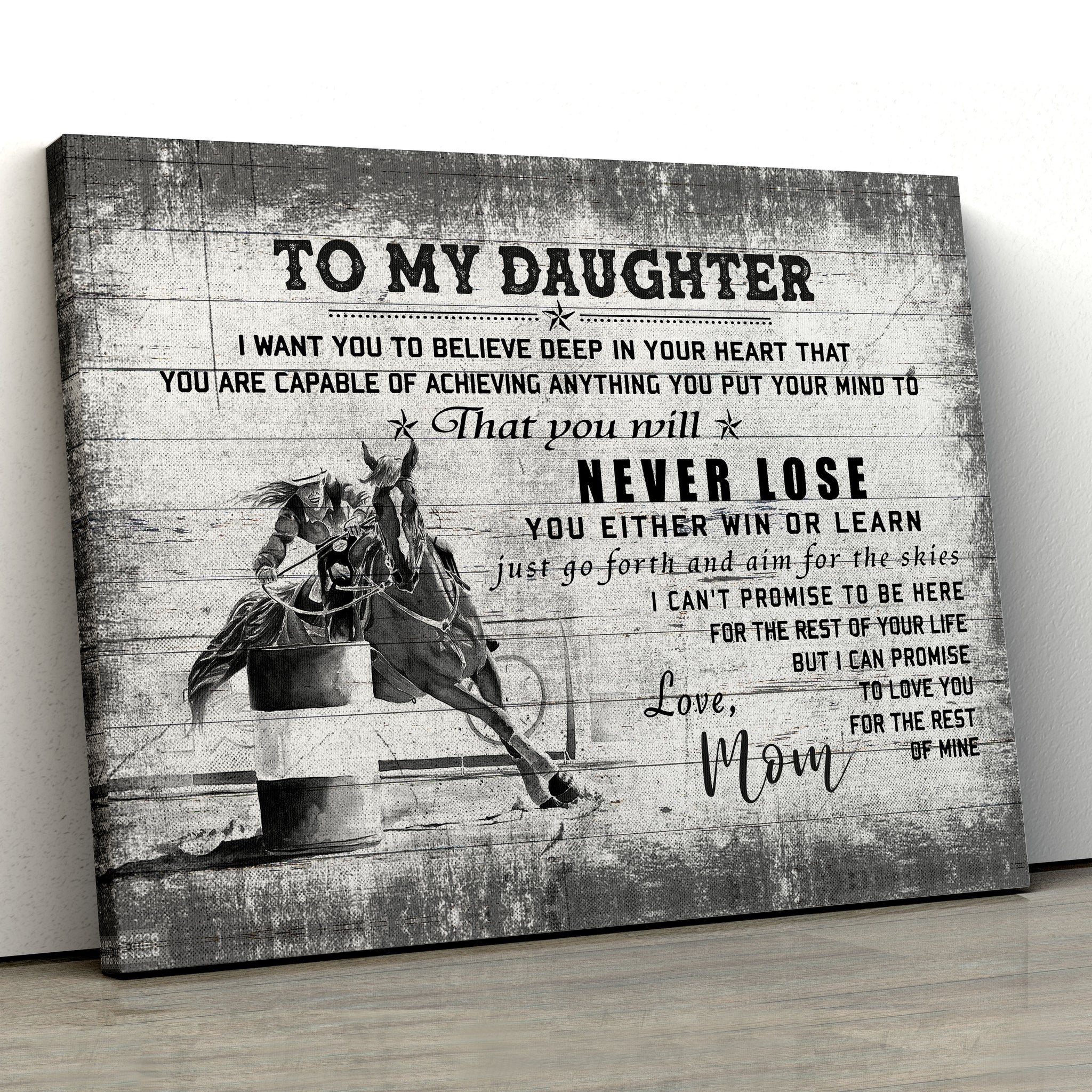 To My Daughter, Gift From Mommy - Landscape Canvas Print - CustomUni Wall Art