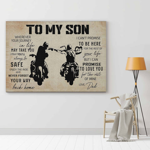 To My Son - Gift From Daddy - Lanscape Canvas Print - CustomUni Canvas